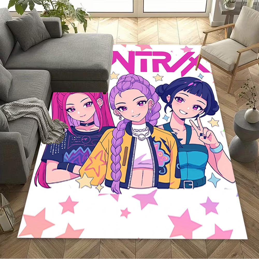 Golden Glamour Trio Area Rug Suitable for Playrooms Hallway Outdoor Game Room Antislip Carpet Anime Office Decor