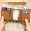 Genuine Leather Men's Wallet Crazy Horse Leather Wallet Classic Tri-fold Short Money Clip