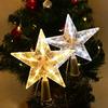 LED Light Up Christmas Tree Star Topper Xmas Tree Ornaments Lamp 2025 New Year Decorations For Home Navidad Natal Noel 2024