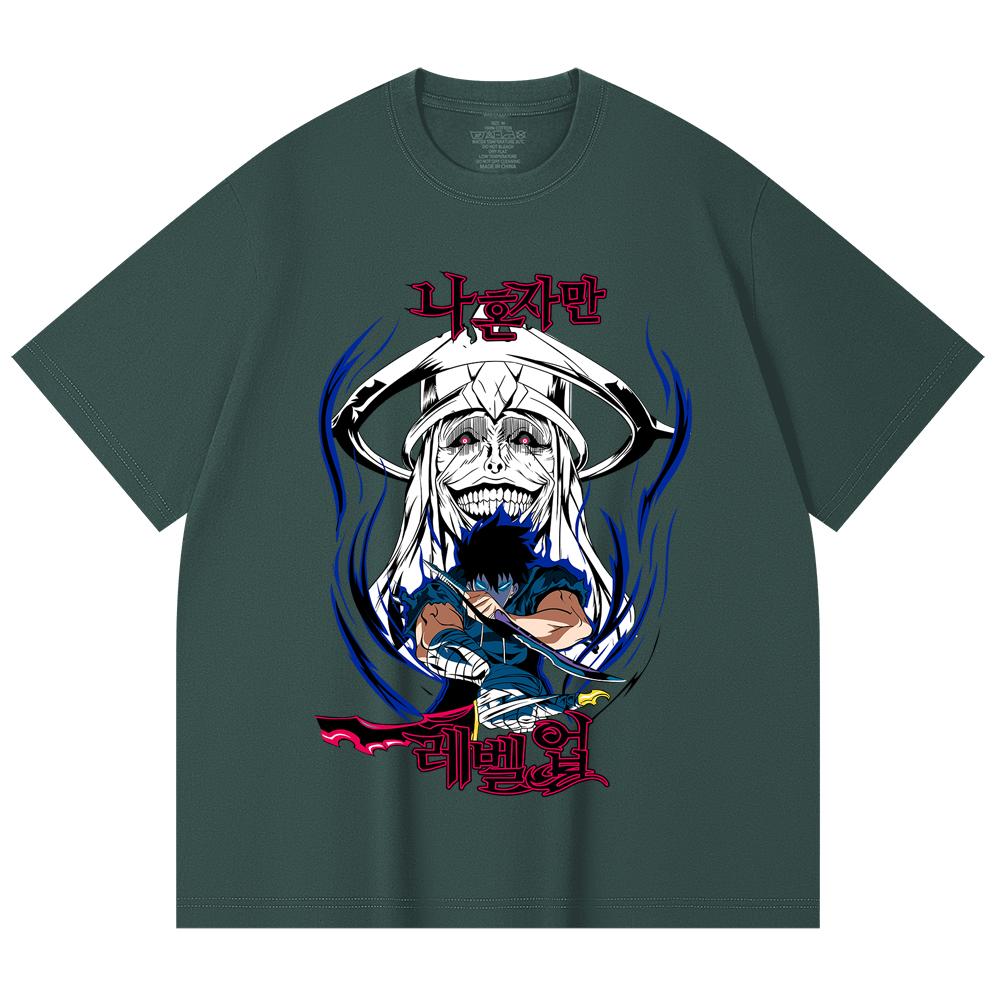 230 Gsm 100% Cotton Solo Leveling V9 Print Unisex Heavy Cotton T Shirt