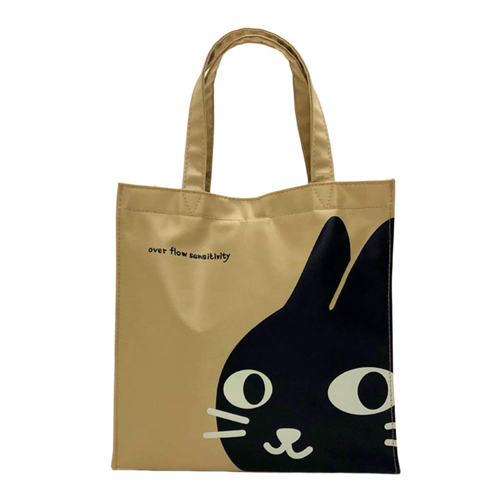 Yubisha Sangyo Сумка-тоут с рисунком кошкочеловека, Бежевая