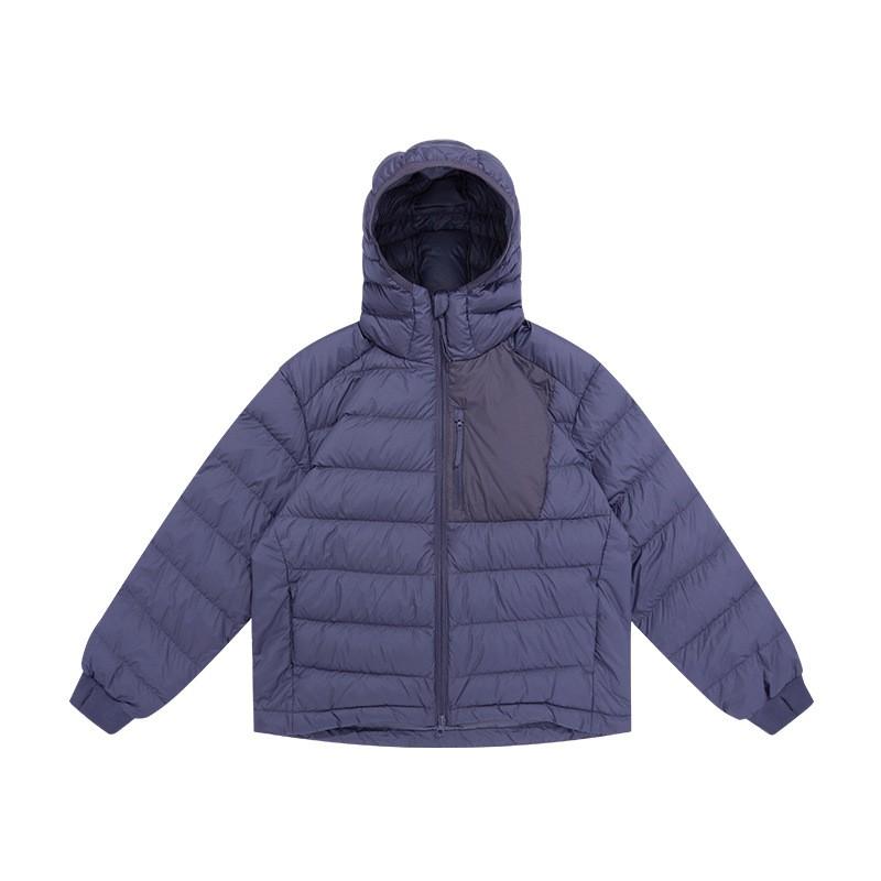 3M Outdoor Lightweight Down Jacket Winter Retro Mountain Style Water-Resistant Color Block Hooded Hiking