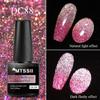 Mtssii 7ML Reflective Dynamic Cat Eye Magnetic Gel Nail Polish With 2 Different Color Magnetic Effect Semi Permanent UV LED Gel 1Bottle