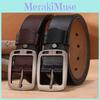 Men Genuine Stylish Leather Belt With Square Alloy Buckle For Daily Office Wear