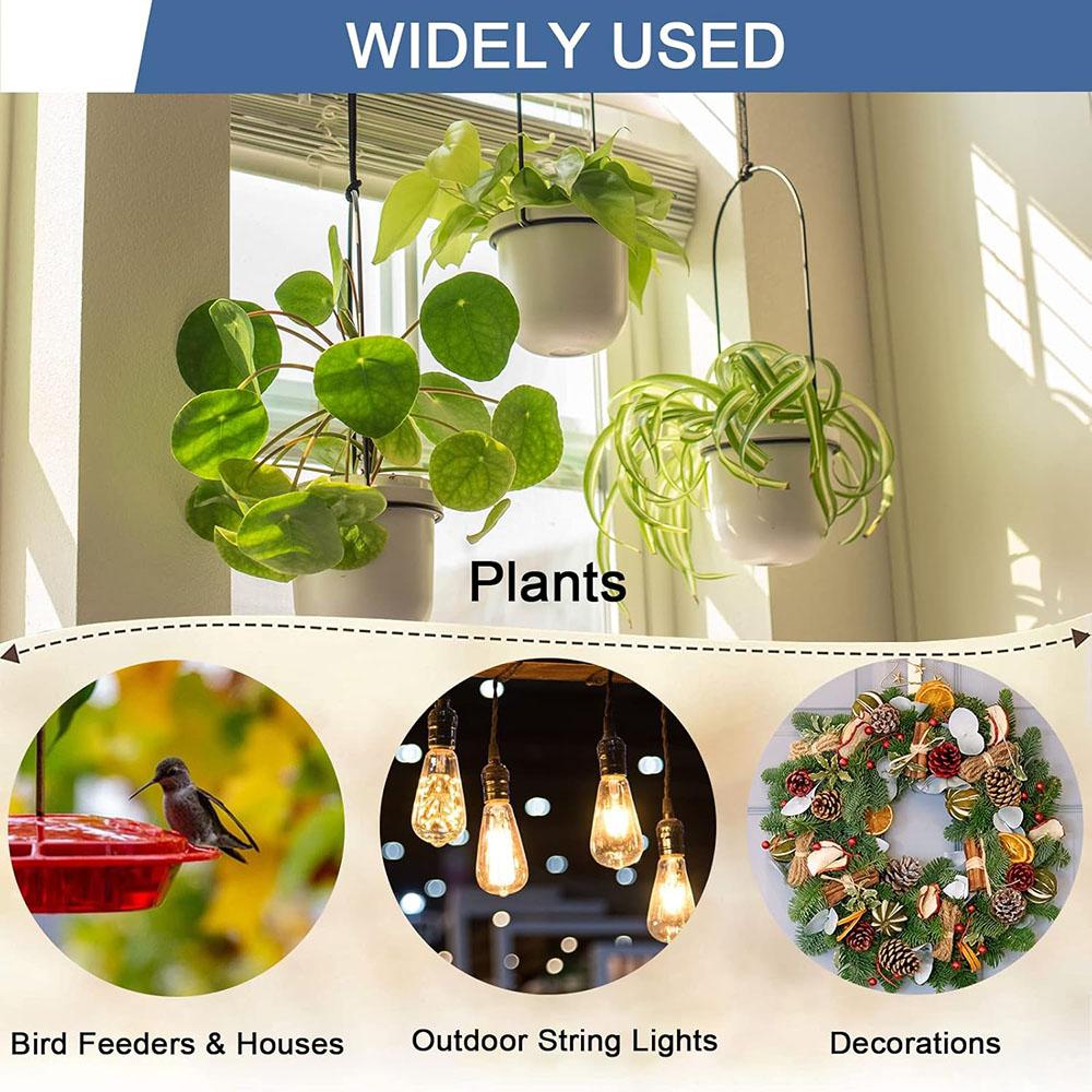 5Pcs Q Hanger Hooks Set with Safety Buckle Rustproof Screw Hooks for Hanging String Lights Plants Wind Chimes Holiday Decoration