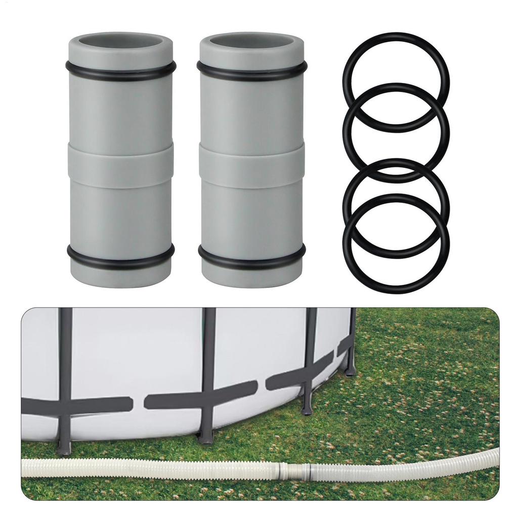 Соединитель для шланга бассейна, двухсторонний соединитель для шланга диаметром 32 мм с резиновым уплотнительным кольцом для наземного бассейна.