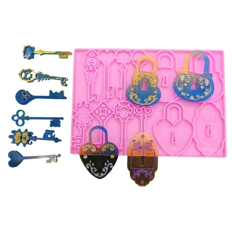 Safe Lock Keychain Silicone Mold Dainty Keychain Pendant Mold Unique Lock Shape Mold for Handmade Gifts Crafts