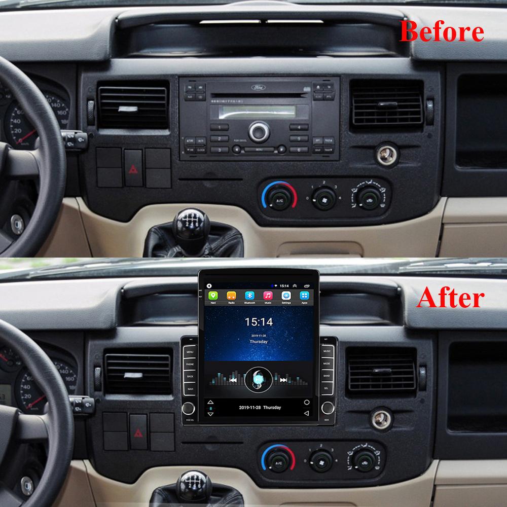 9,7 ''для Ford New Transit 2009-2019 Автомобильный радиоприемник Tesla с вертикальным экраном Carplay Android Авторадио Мультимедийный плеер 2 + 32 ГБ
