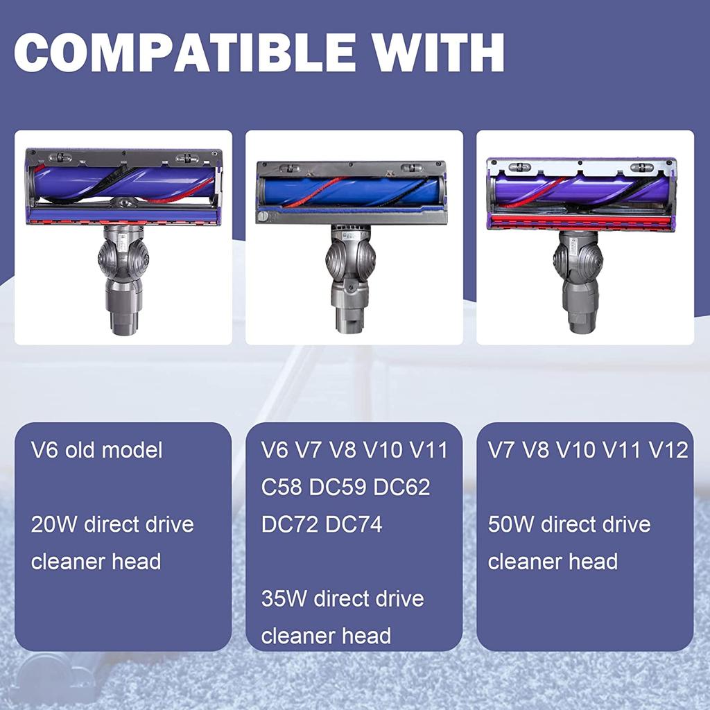 V-образное колесо для пылесоса Dyson V6 V7 V8 V10 V11 V12 DC58 DC59 DC62 DC74 20 Вт 35 Вт 50 Вт Колеса насадки с прямым приводом