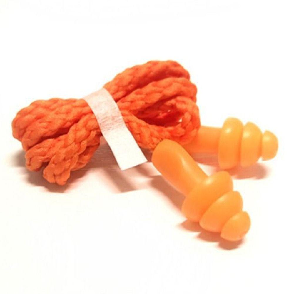 10PCS Tapered Insulation Earplug Corded Ear Plugs Silicone Noise Earplug for Abatement Noise