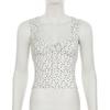 Korean Style Sleeveless Crop Top Round Dot Women Camisole Stylish Lace Up Vest Top  Female