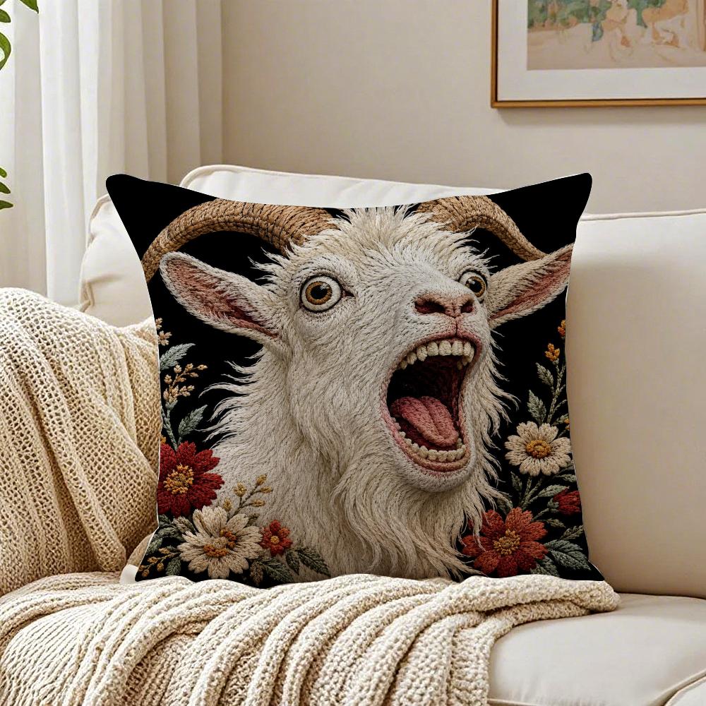 Scream Animals Retro Cushion Cover Breathable Organic Short Plush Cushion Covers Machine Washable WrinkleResistant Soft Durable