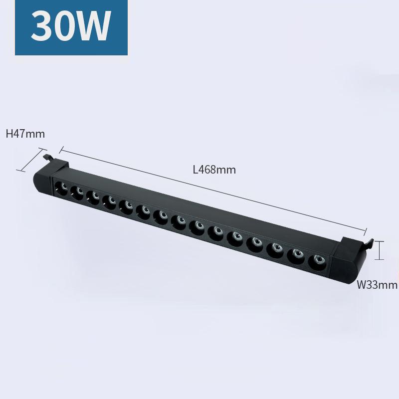 3-проводное Длинное трековое освещение AC110V 220V Светодиодная заполняющая лампа Линейная лампа для трансляций Светодиодная направляющая лампа-решетка 10 Вт 20 Вт 30 Вт Прожектор Точечный светильник