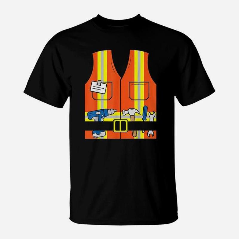 3D Construction Worker Orange Safety Vest Graphic T Shirt for Unisex Clothing Summer Casual Unisexs Tops Tee Shirts Fashion Tshirt
