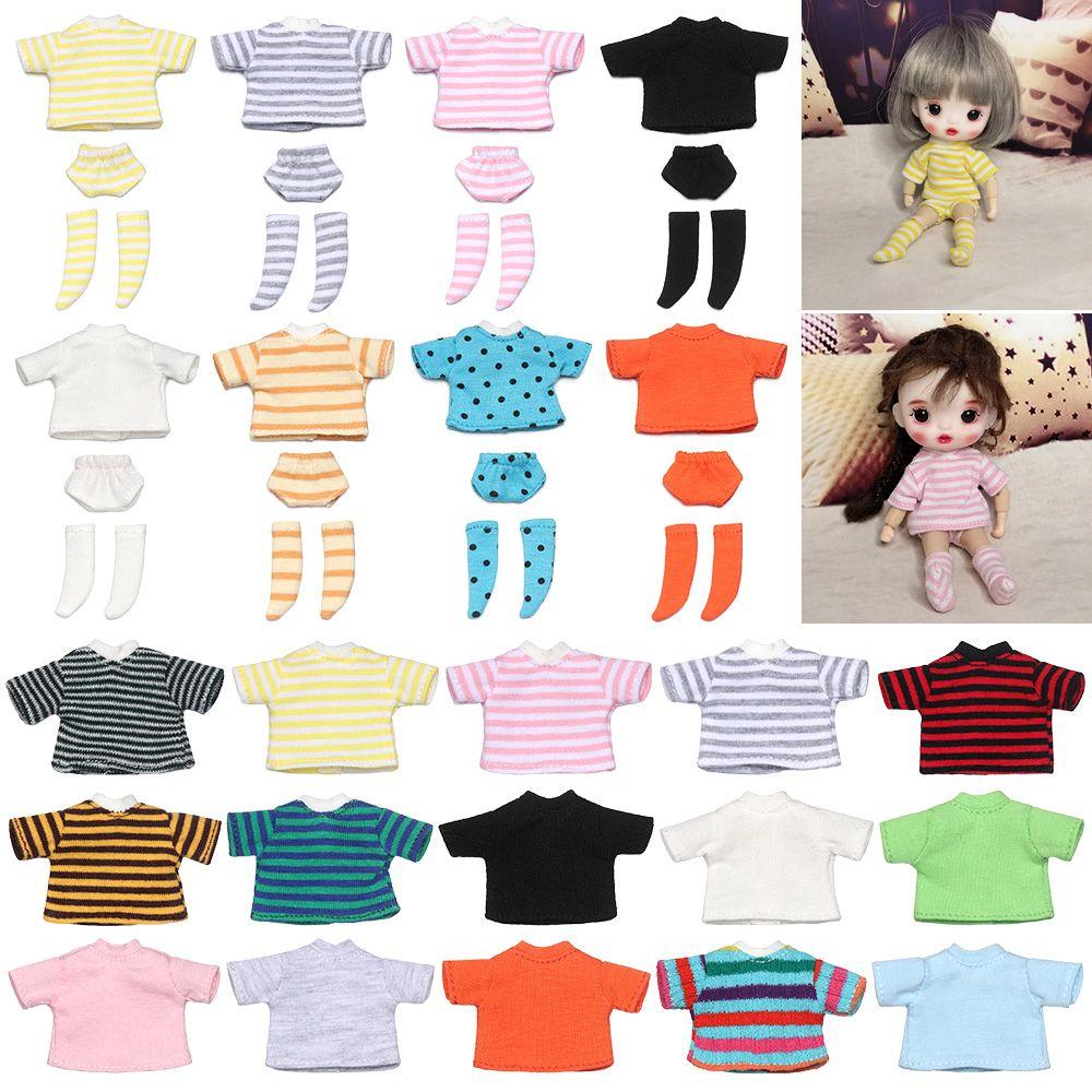 OB11 Doll Clothes Suits Doll Cotton Socks BJD Doll T-shirt 1/11 Doll Panties DIY Doll Clothes