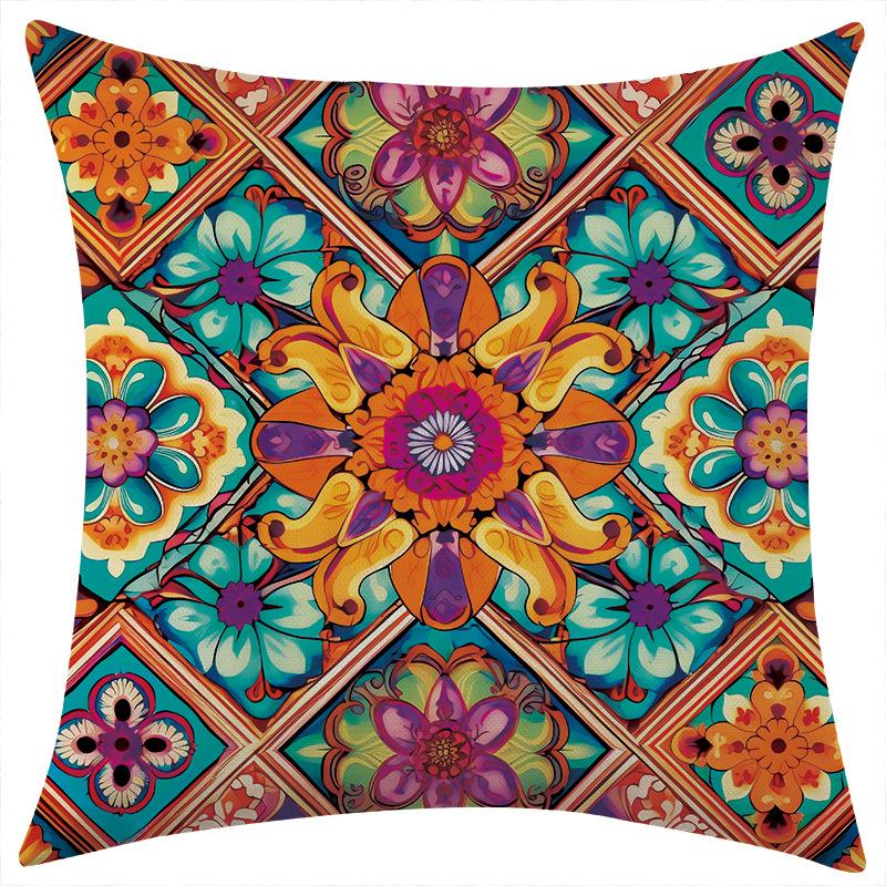 Новая Ретро Геометрическая Клетчатая Льняная Наволочка Автомобильная Диванная Поясничная Подушка Подушка