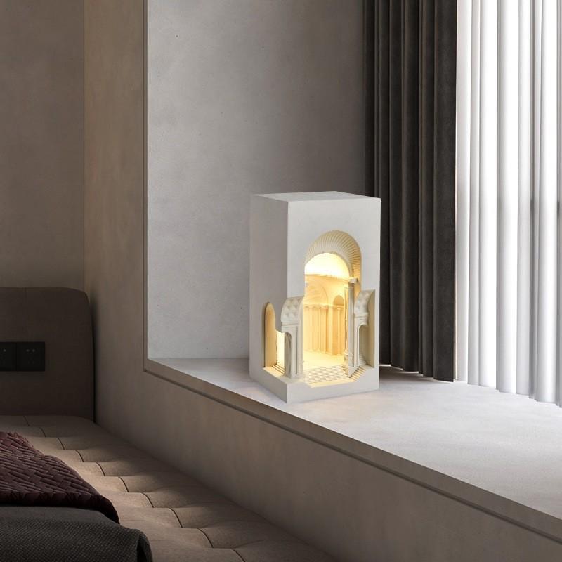 Угловой встроенный настенный светильник для кабинета, украшение рабочего стола, флорентийская архитектурная атмосфера, настенный светильник из гипса