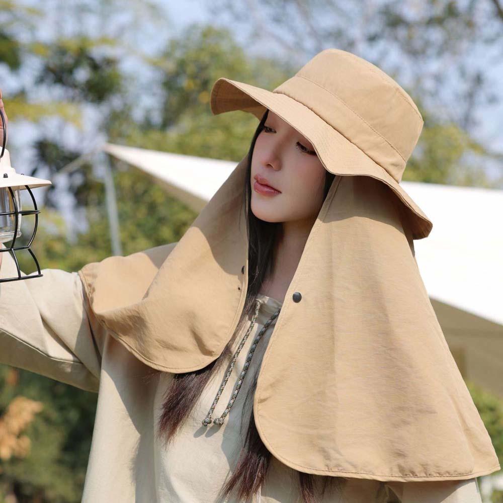 Кепка для альпинизма с широкими полями Эластичная женская кепка от солнца Кепка с отверстием для хвостика Шаль Шляпа рыбака Женская