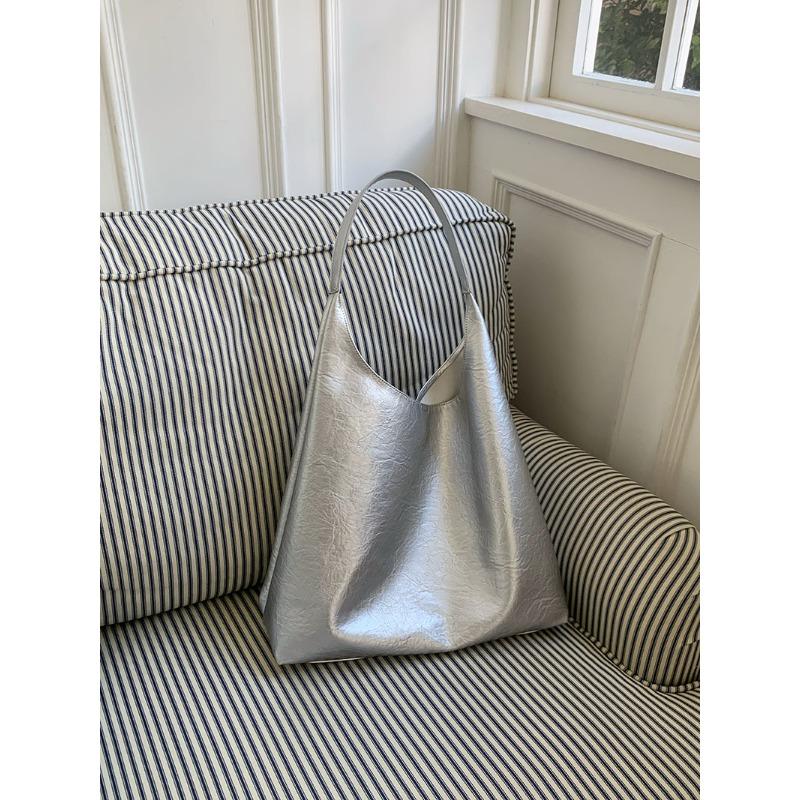 Новая фактурная мягкая кожаная сумка большой вместимости для подмышек, универсальная сумка на одно плечо для женщин, ленивый стиль, дорожная сумка