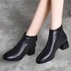 Снегоступы женские ботинки 2024 осень и зима новые короткие ботинки из коровьей кожи женские на среднем каблуке хлопковые ботинки