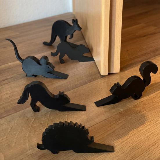 Растягивающийся Животный Дверной Стопор-Клин Противоскользящий Ветрозащитный Без Сверления Противоударный Для Дома Офиса Коврового Покрытия Плитки Бетонного Деревянного Пола Декоративный Дверной Стопор