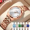 Creative Carved Dial Stainless Steel Watch Fashionable and Casual Waterproof Rhinestone Inlaid Quartz Women's Business Watch