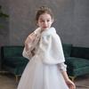 Red White Kids Girl Faux Fur Jacket Wedding Cloak For Communion Dress Flower Girl Fur Bolero Cape Winter Jacket Coat
