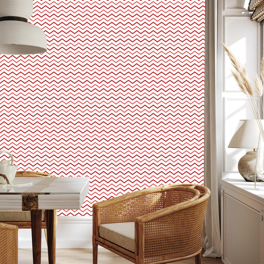 Zigzag Coral Wallpaper for Living Room and Bedroom 50x1000