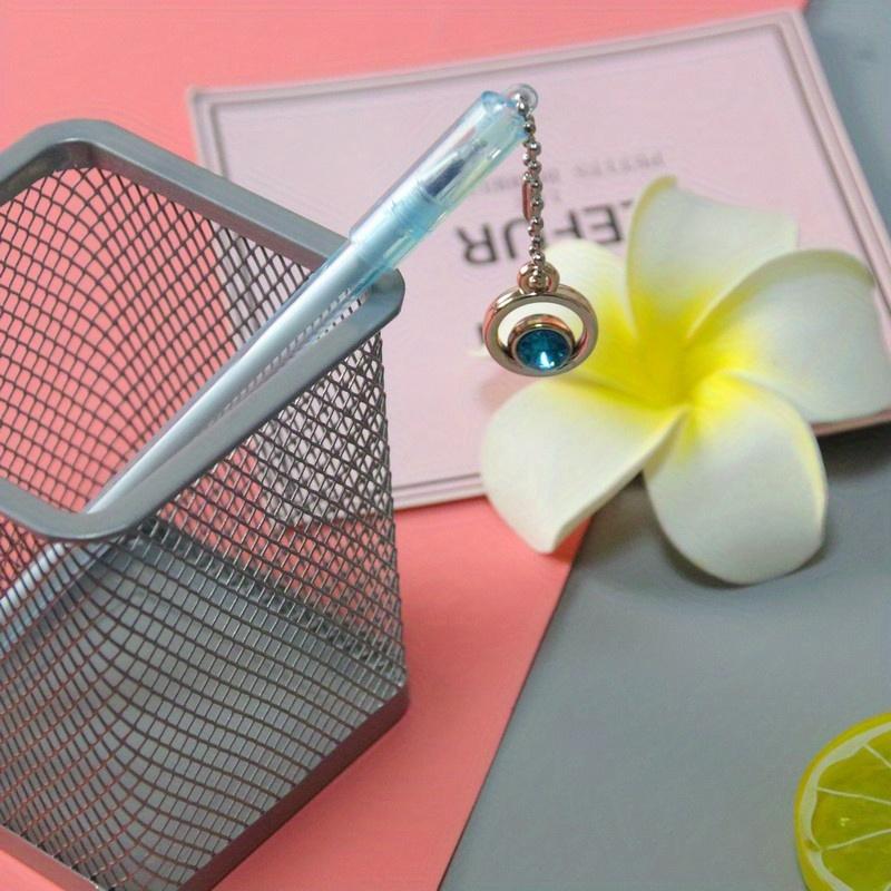 Школьный сезон 10 шт. 0,5 мм креативная ручка с подвеской в виде кольца и имитации драгоценного камня, маленькая свежая подвеска, гелевая ручка, офисные канцелярские товары, ручка для подписи на водной основе