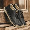 Мужская кожаная повседневная обувь Мягкая подошва Обувь для ходьбы Роскошный бренд На шнуровке Легкая обувь для ходьбы Уличные мужские кроссовки