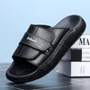 New Summer Slippers Men's Outer Wear First Layer Cowhide One-word Slippers Men's Genuine Leather Non-slip and Wear-resistant Thick Bottom Trend Sandal