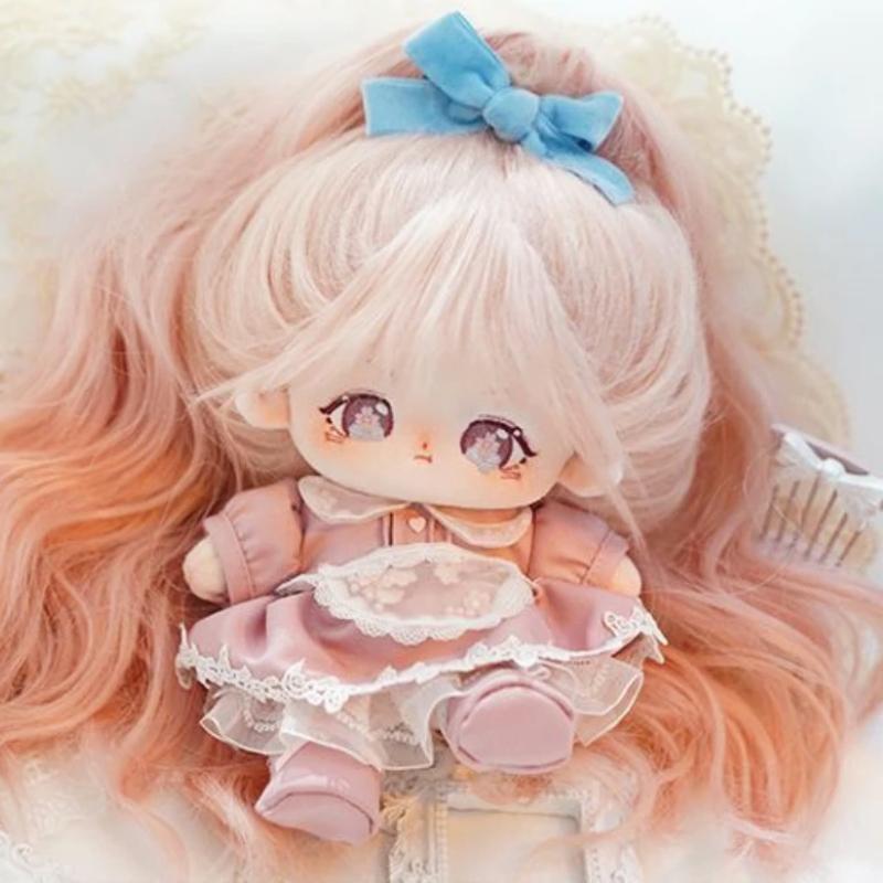 Плюшевая хлопковая кукла 20 см, плюшевая фигурка суперзвезды, кукла-идол, розовый кролик, милая толстая девочка, кукла, может менять одежду, подарок