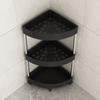 Corner Shelf Plastic Kitchen Bathroom Triangle 3/4 Tier Storage Rack Rolling Cart with Wheels Slide Out Floor Shelves