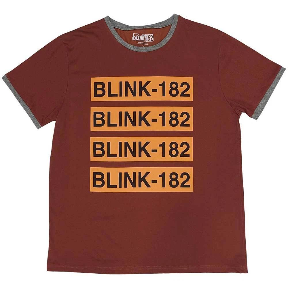 Футболка с красным кантом Blink 182 'Logo Repeat' - НОВАЯ