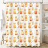 Cat-themed shower curtain decor with watercolor design for bathroom accessories