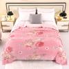 Bonenjoy 1pc Blanket Floral Style Bedspread Fleece Blanket Plaid Travel Shawl Sofa Nap Blankets Home Bedsheet Manta