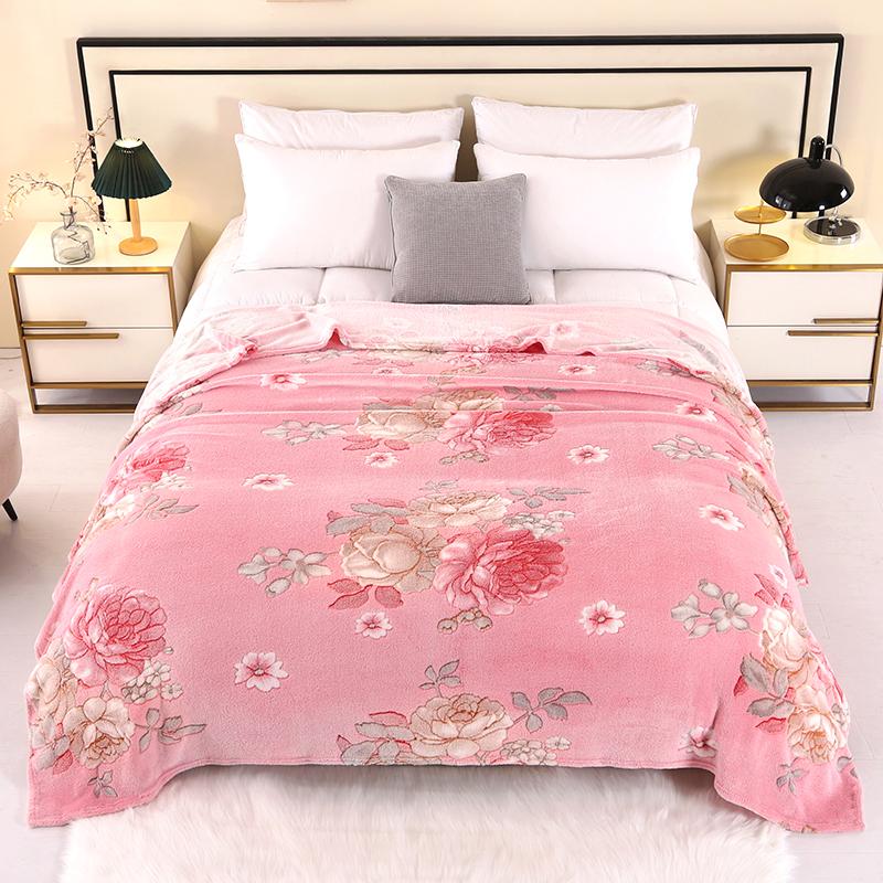Bonenjoy 1pc Blanket Floral Style Bedspread Fleece Blanket Plaid Travel Shawl Sofa Nap Blankets Home Bedsheet Manta