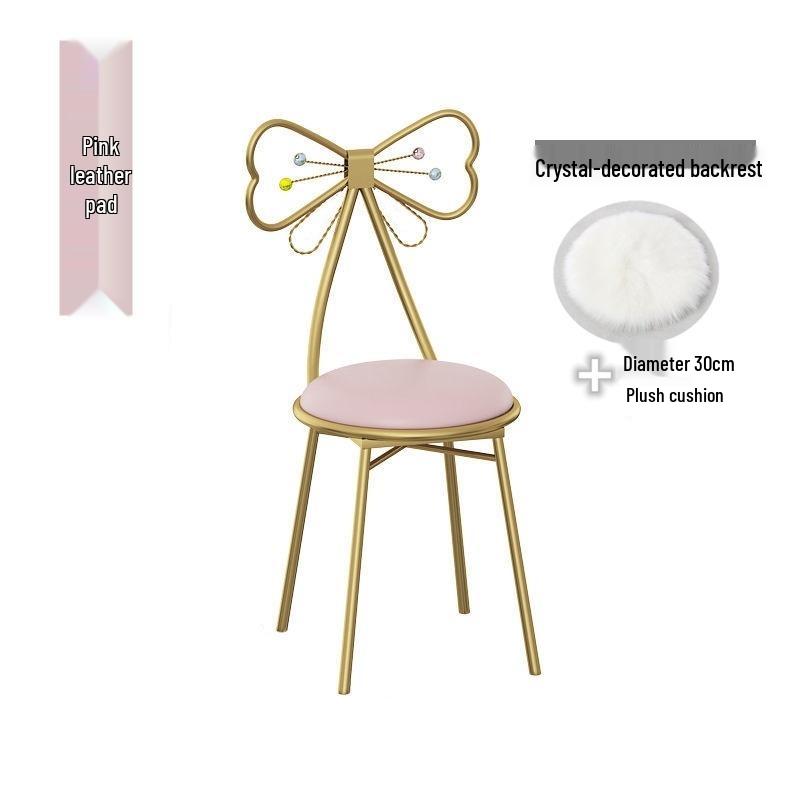 Принцесса Бабочка Стул для Макияжа со Съемной Спинкой - Идеально подходит для Маленьких Спален в Квартирах и Туалетных Зон