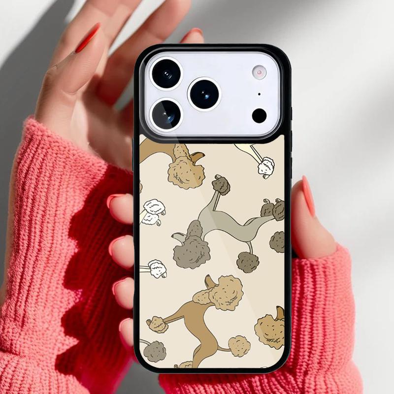 Чехол для телефона с рисунком мультяшных пуделей для iPhone 17 16 15 14 13 Pro Max Задняя крышка для 12 11 Pro Coque