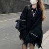 Готические черные свитера в стиле Харадзюку, пуловеры больших размеров, женские топы в готическом стиле, уличная одежда, корейская мода, осенний трикотаж