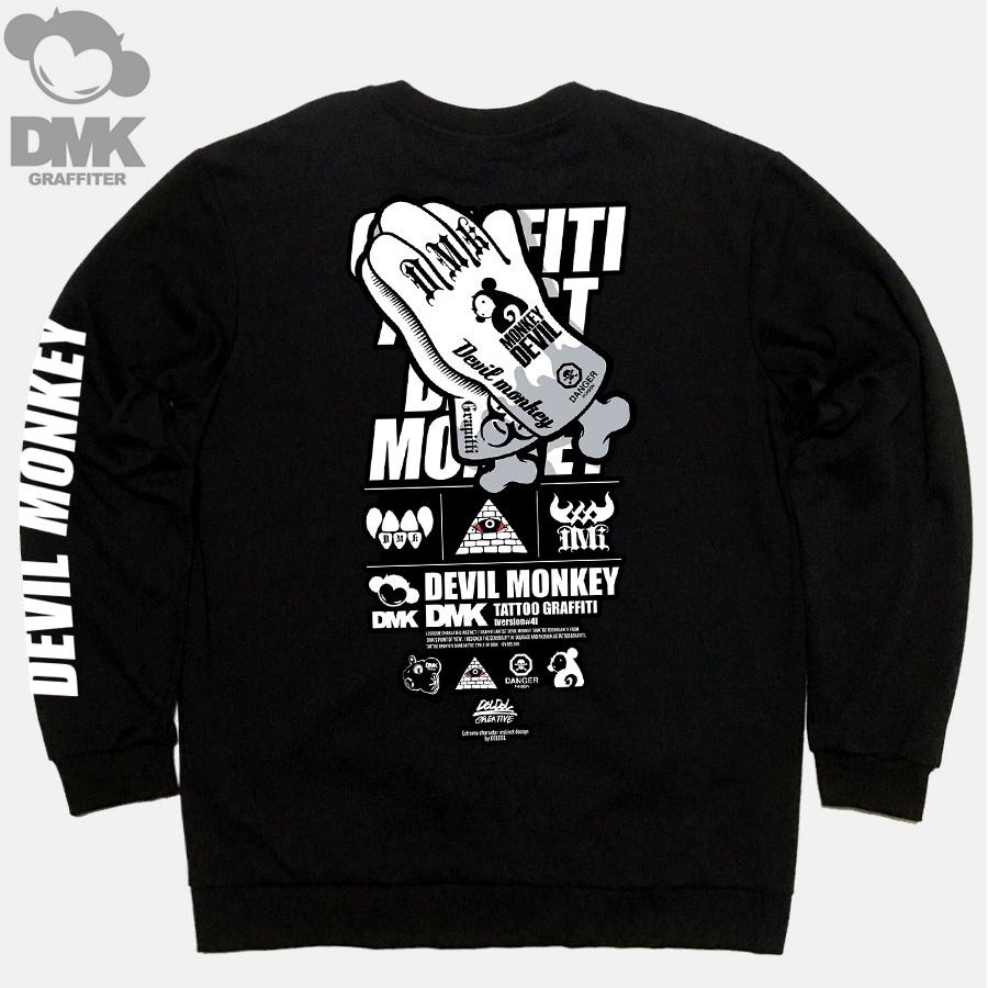 DOLDOL Dmk_Mtm_51 Граффити-художник De Vilmonkey Dmk Экстремальный персонаж Графический граффити-свитшот с длинным рукавом