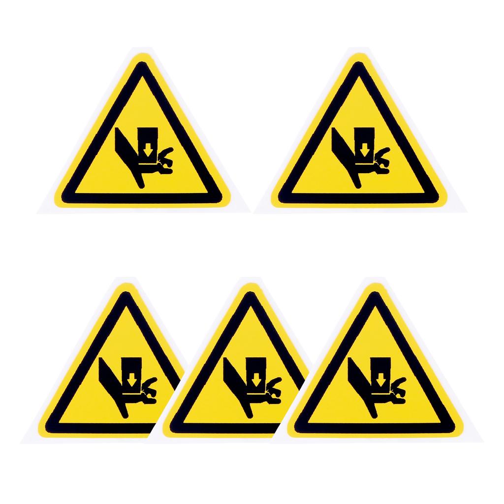 5Pc PVC Warning Signs Sticker Logo Security Safety Labels Water-Resistant Oil-Proof Warning Tag Wall Machine Sticker 25/50/100mm
