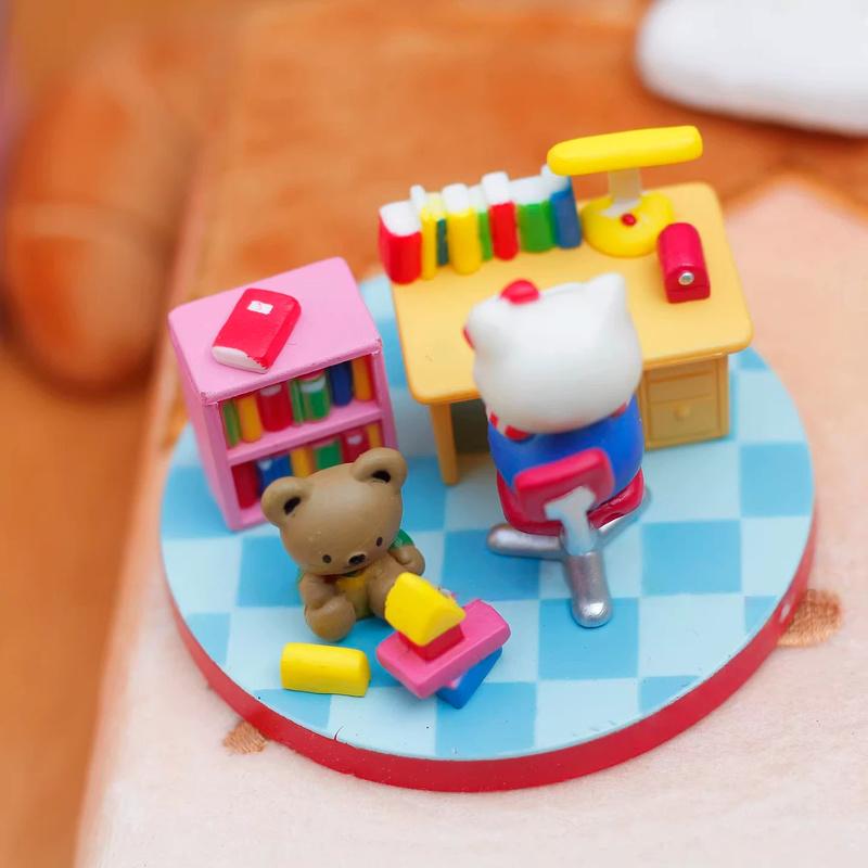 Stock New Kt Cat Worker Figurines Miniature Scenes es Toys Desktop Ornaments Surprise Gifts For Girls' Birthdays