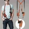Leather Concealed Carry Shoulder Holster – Underarm Universal G17 1911 Case with Magazine Bag for Outdoor Shooting and Hunting