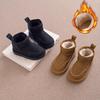 Детские зимние сапоги, модные детские короткие ботильоны, нескользящие, толстые, плюшевые, меховые, теплые, резиновые сапоги для девочек, зима 2024, новинка