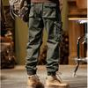 2024 New Winter Cargo Pants Men Multi-Pockets Drawstring Fleece Liner Thick Warm Overalls Joggers Casual Cotton Thermal Trousers
