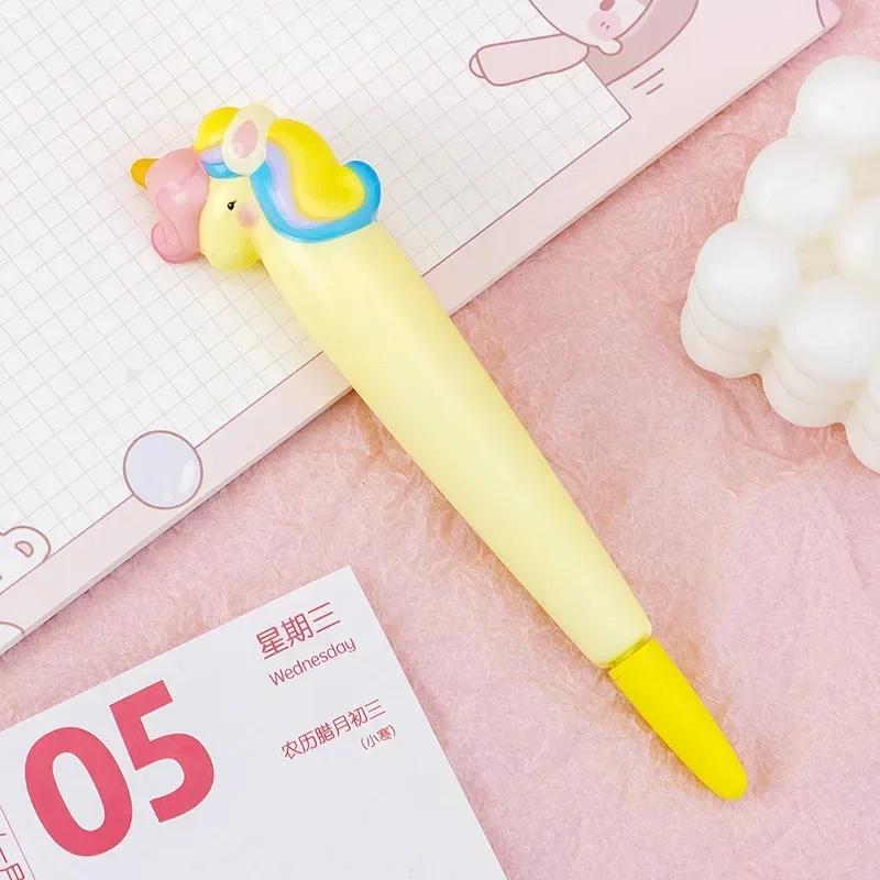 1Pc Cute Cartoon Fruit Animal Decompression Gel Pen Creative Fun Kid Soft Elastic Pinch Pen Student Stationery School Supplies