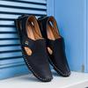 Мужские кожаные туфли для вождения, повседневная летняя обувь без шнуровки больших размеров