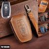 Genuine Leather Car Key Fob Case Cover For Lincoln MKC MKZ Navigator Continental