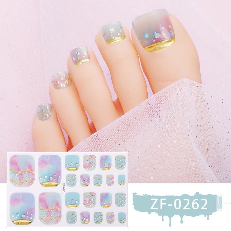New Foot Stickers, Nail Art Stickers, Waterproof Onion Powder 5D Imitation Diamond Toenail Stickers